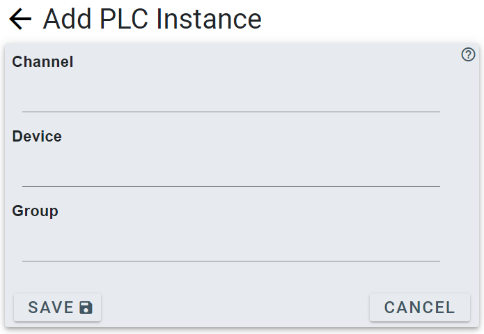 add plc instance page