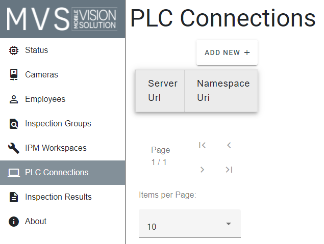 plc connection page